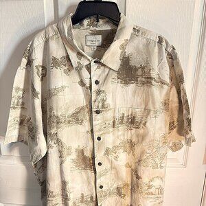 Trader Bay Mens Casual Button Down Short Sleeve Shirt Sz XL